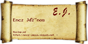 Encz János névjegykártya