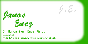 janos encz business card
